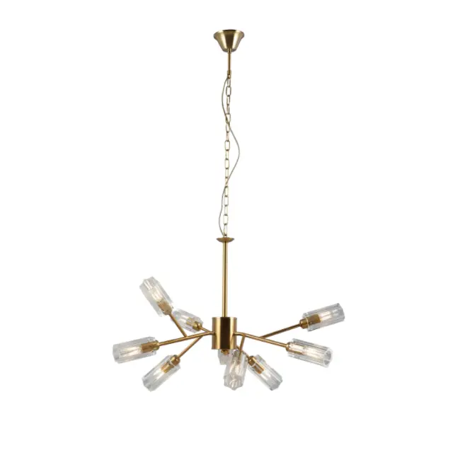 9-leichter Glas Gold Kronleuchter