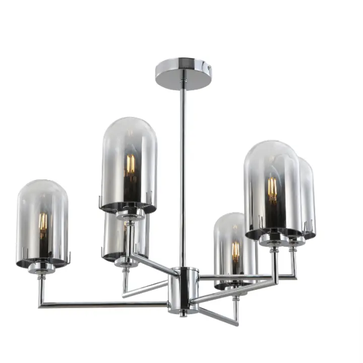 Chrommetall rauchy Kuppelglas Anhängerlampe