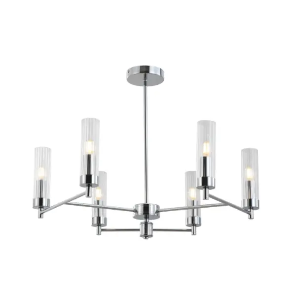 Verchromte Glasrohr Deckenlampe