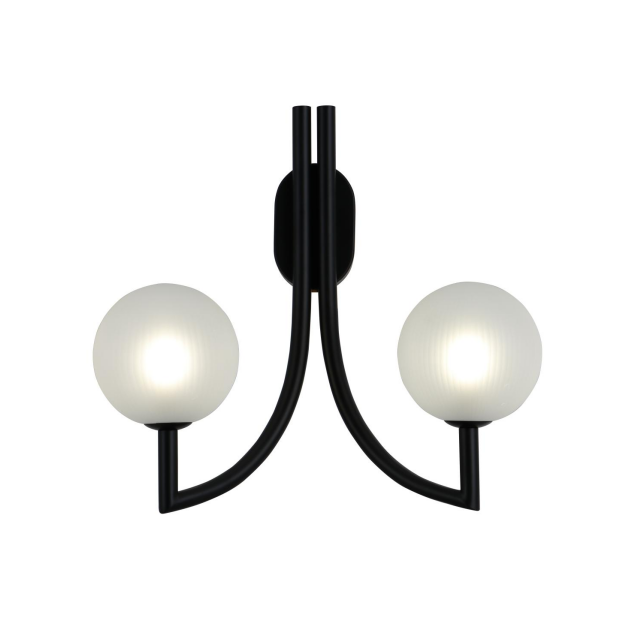 Zeitgenössische Doppelwandlampe aus gestreiftem Glas