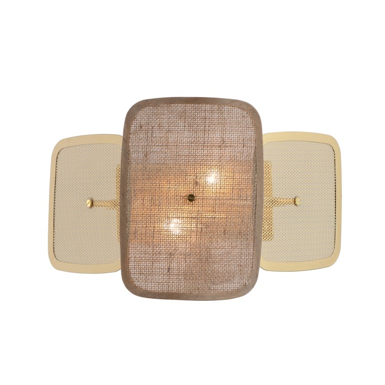 Dual -Lampen -Jute -Rustikale Wandleuchte