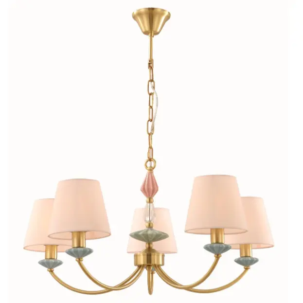 Eleganter 5-leichter Keramik-Kronleuchter mit einstellbarer Kette
