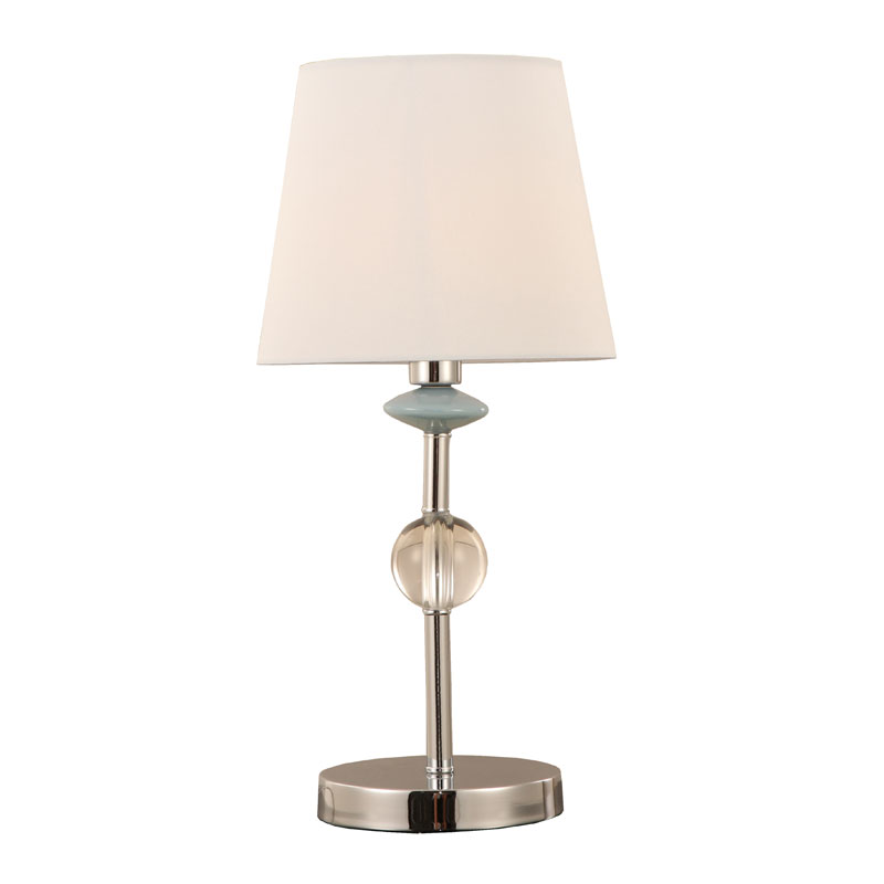 Tischlampe mit kegelförmigem Schirm in gebrochenem Weiß