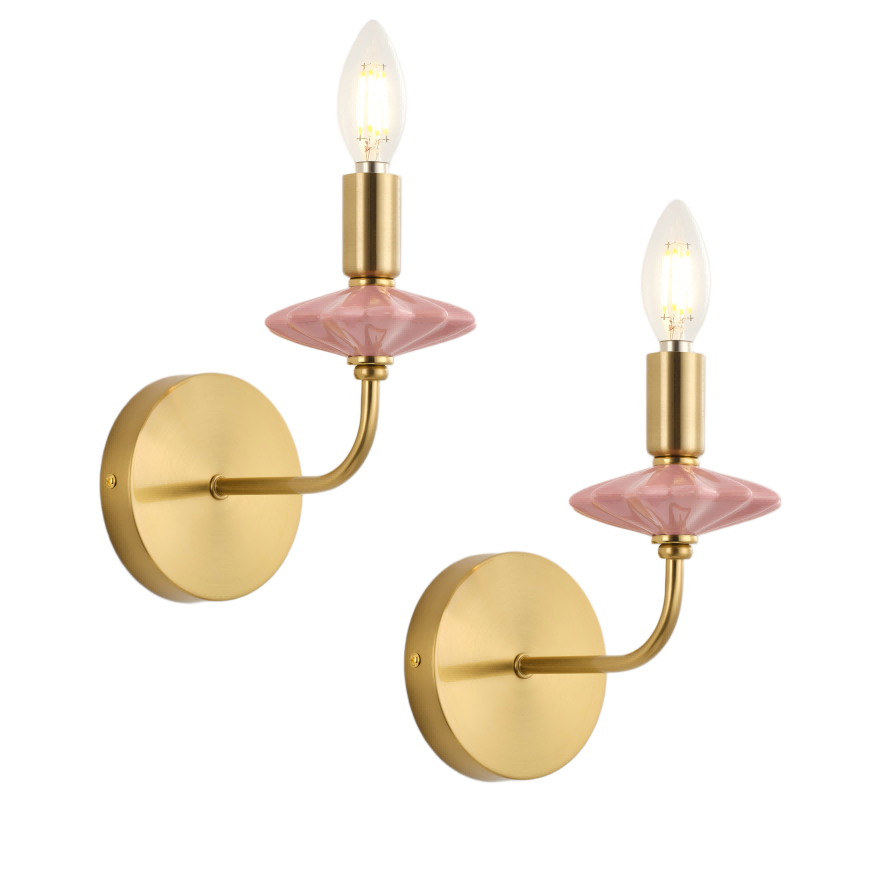 Rosa Keramikkerzen-Wandlampe