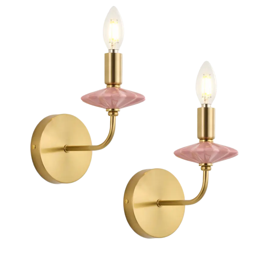 Rosa Keramikkerzen-Wandlampe