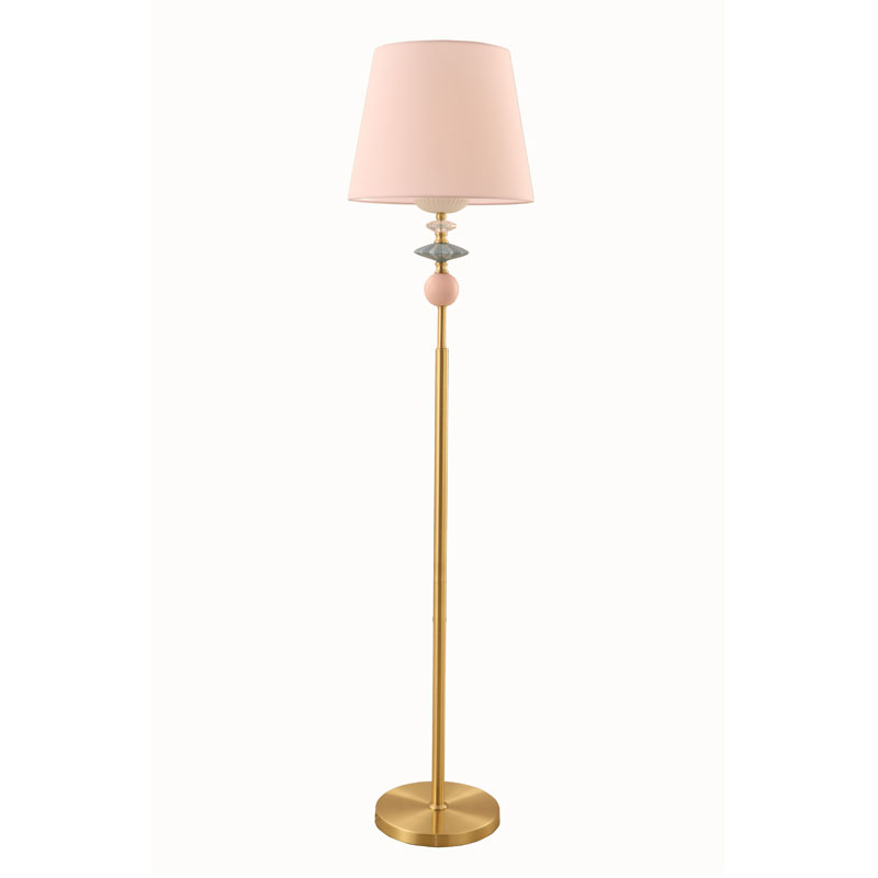 Sandy Gold Drum Shade Porzellan-Stehlampe