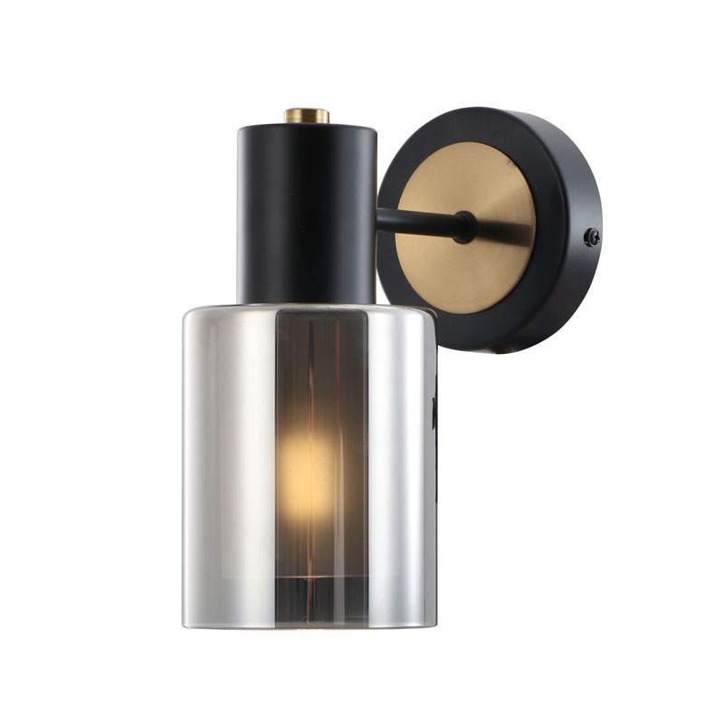 Smoky Double-Glass Down Slim Wandleuchte