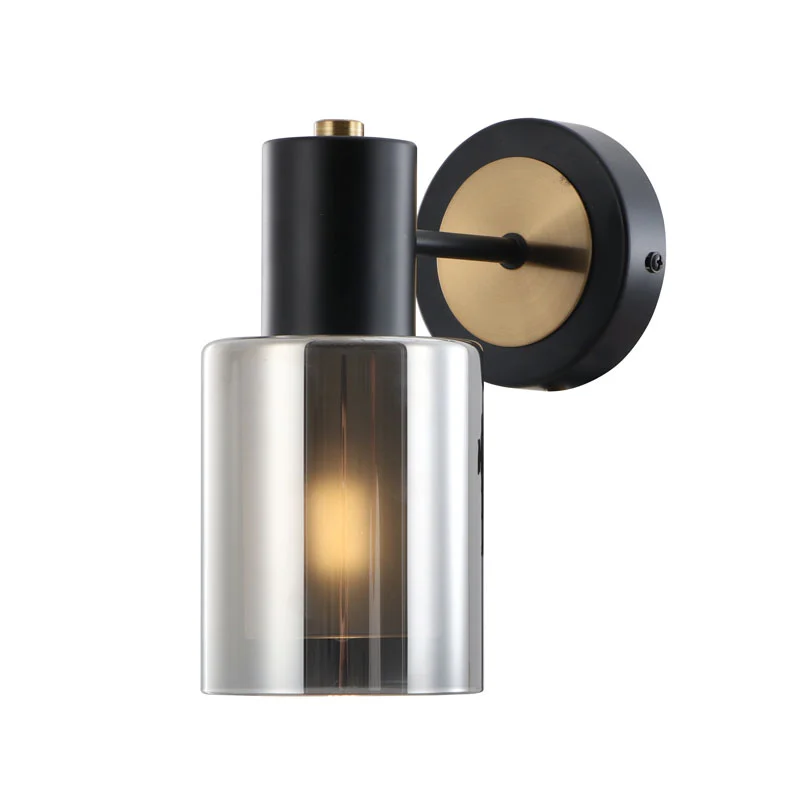 Smoky Double-Glass Down Slim Wandleuchte