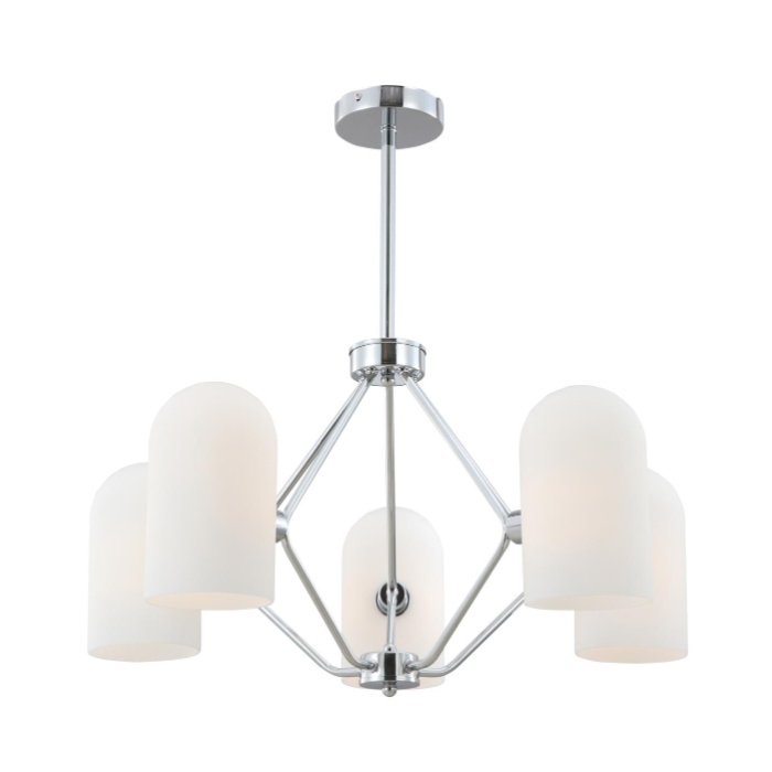 Vintage Chrome 5-Licht-Kronleuchter