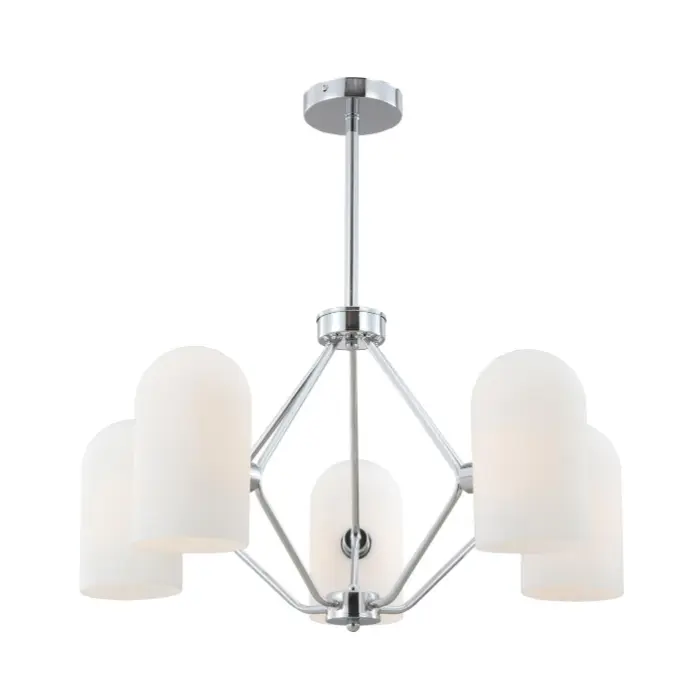 Vintage Chrome 5-Licht-Kronleuchter