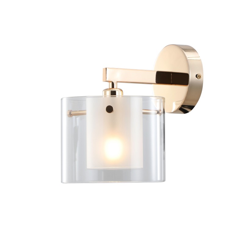 Vintage Gold Double Glass Wall Light