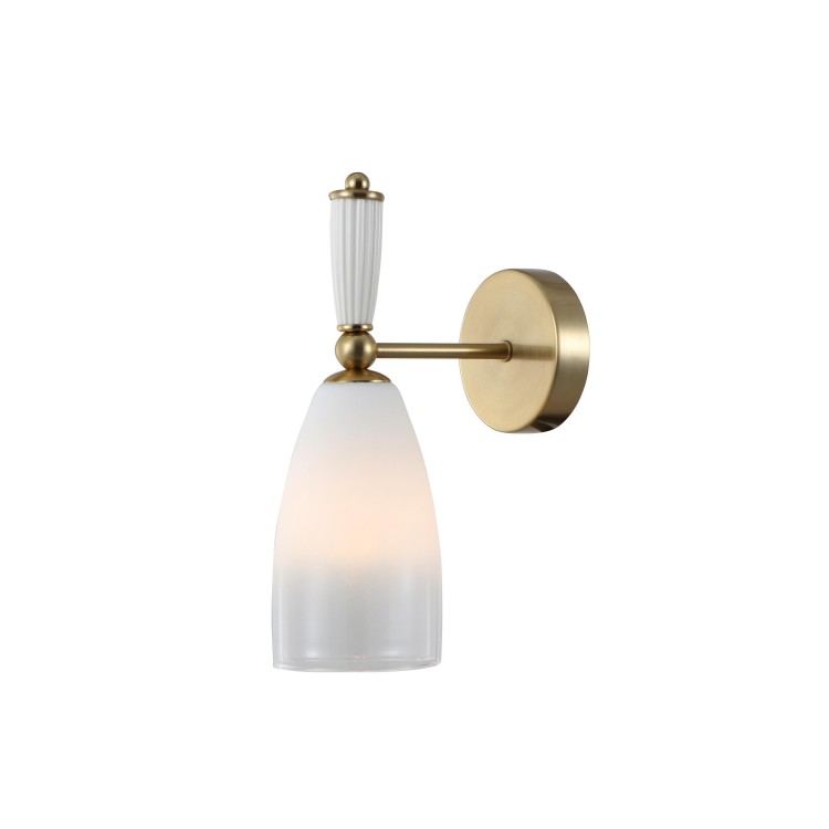 Weiße Gradientenglas Messing Keramikwandlampe